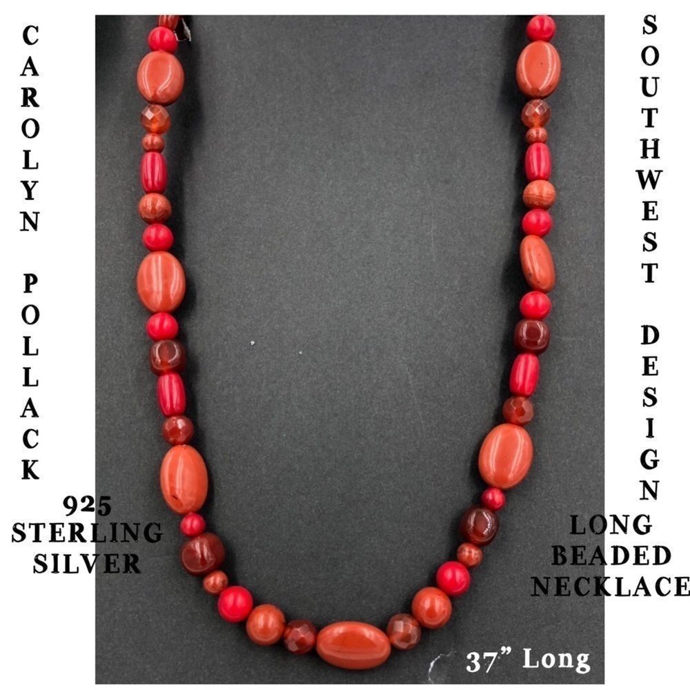 Carolyn Pollack Multi Stone Long Beaded Necklace